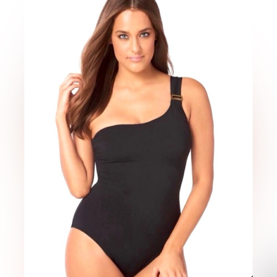Amoressa (Miraclesuit) Nwt Oneshoulder One-Piece Swimsuit Size 10